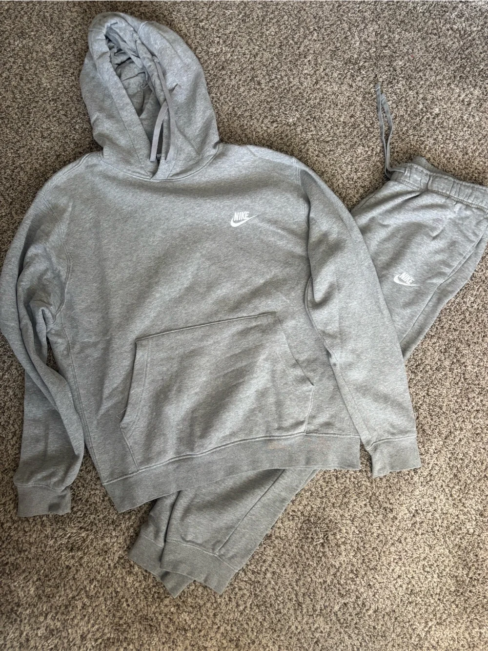 Nike Light Gray Hoodie and Joggers Sweat Set